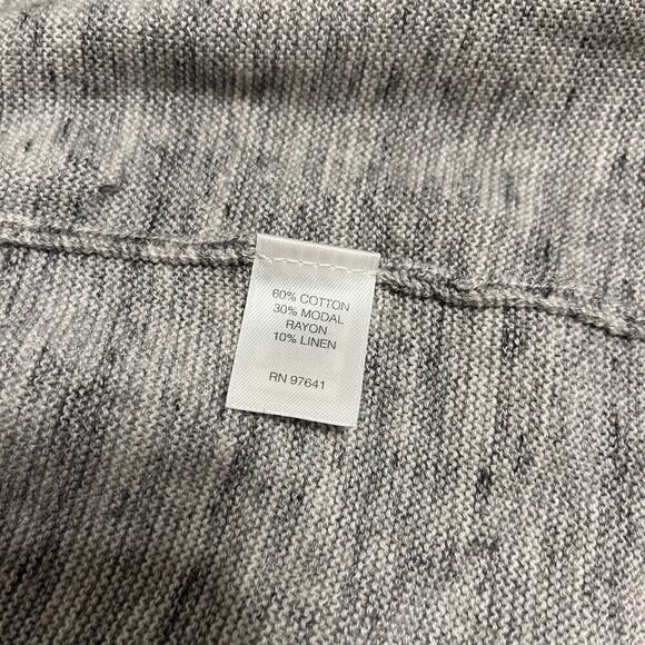 Jjill Purejill Open Front Vest Cardigan Heather Gray Size Large Linen Blend Knit - Picture 5 of 9